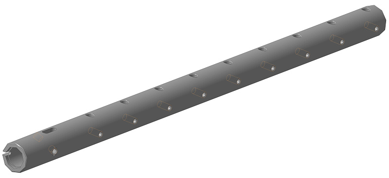 Сборно-разборная борштанга d40мм L730мм, секция 3 (конечная), БШ40.730Р25-3.9.70.10.5-2 SM